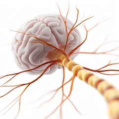 Realistic 3D Model of Human Brain Nerve Cell and Synapse Connection