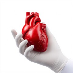 Realistic Human Heart Model in Gloved Hand for Educational Purposes