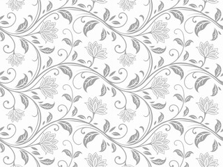 Seamless floral pattern background with vintage flower vector illustration