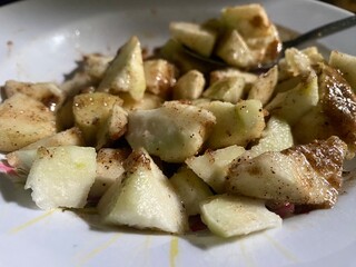Freshly guava slices with sour and salty asam boi powder .