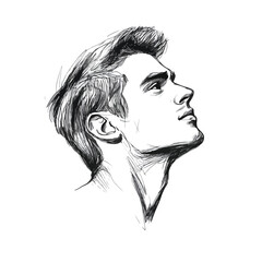 Professional Sketch Man Profile Vector Illustration for Business Profiles