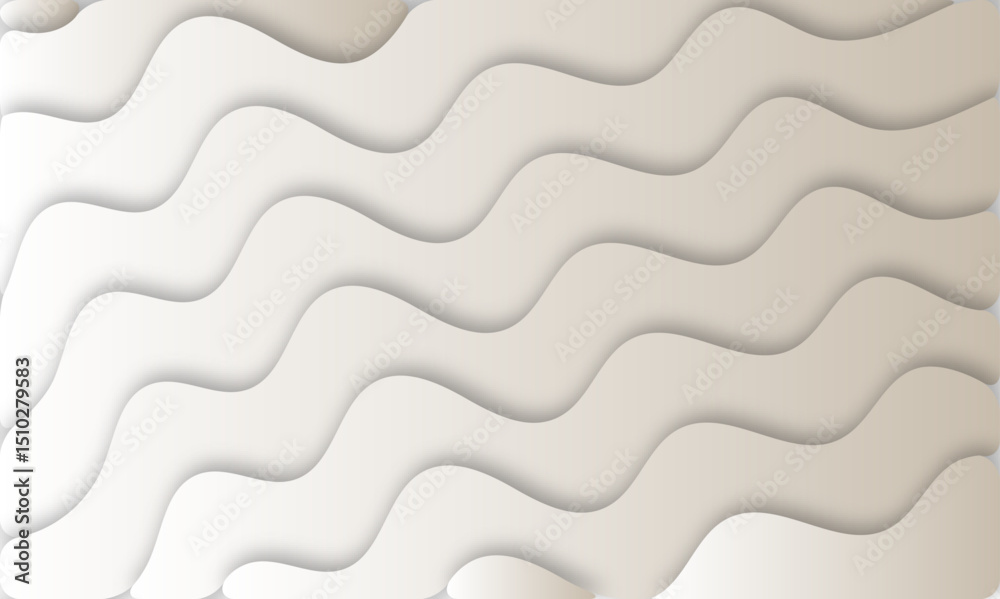 Poster white wavy layers creating a soft and textured background with subtle shadows and light gradient, cr