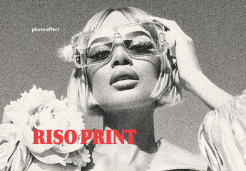 Riso Print Photo Effect