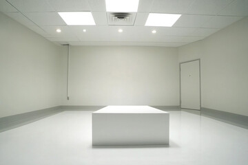Obraz premium Cleanroom white pedestal for pharmaceutical display
