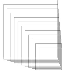 Square line blended shapes. Modern graphic design elements