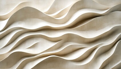 Obraz premium Wind-blown sand dunes texture, wavy layers and light shadows, earthy tone.