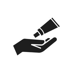 Hand holding tube icon