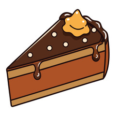 A decadent slice of chocolate cake with rich ganache, a truly indulgent and luscious dessert.