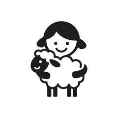 Girl Holding Sheep icon