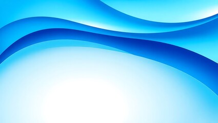 Obraz premium Abstract curved blue layers with 3D depth and soft highlights, presentation-ready design with clear area for text
