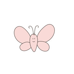 Small Cute Funny Doodle Butterfly Icon