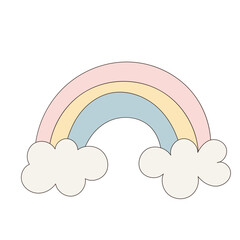 Cute Doodle Rainbow Arch Symbol Icon. Graphic Arc Boho Sign Silhouete. Minimalist Simple Line Rainbow baby Nursery Room Interior Decoration. Clothing Print Element
