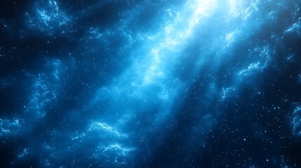 Beautiful blue space scene showing nebulae clouds and bright shining stars in high resolution image