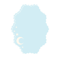 Graphic Baby Speech Bubble Soft Colored Backdrop Icon. Pastel Childish Dreamy Symbol Silhouette. Drawn Simple Dialogue Conversation Text Box Empty Blank Template Shape.
