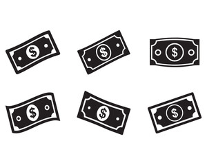 American dollar bill flat icon for financial apps and websites