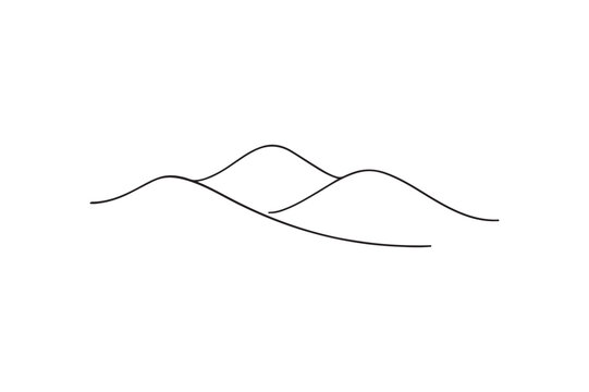 Rolling hills continuous one line drawing minimalism design