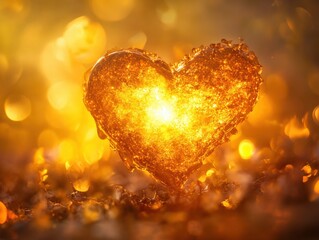 Golden Heart: A radiant, golden heart radiates warmth and affection. Bathed in soft, ethereal light, it embodies love, passion, and the preciousness of connection.