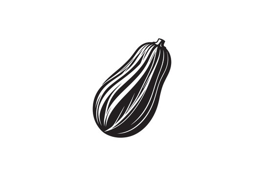 black and white zucchini design on white background clip art preview