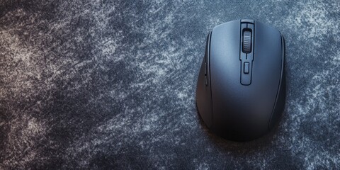 Computer Mouse on a Textured Surface: A sleek, modern computer mouse rests on a textured surface, highlighting its ergonomic design and functional elegance.