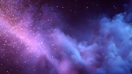 Fototapeta premium Cosmic Dance of Light: Immerse yourself in an ethereal scene, where swirling cosmic dust and shimmering stars create a breathtaking ballet of celestial beauty.
