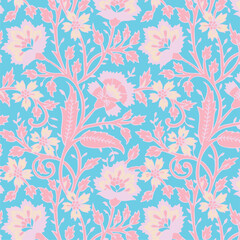 Big flowers pattern, upscale floral pattern. graphical textures floral, trendy colors pattern , flowers background with leaves. vector illustration.