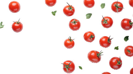 Mix of Fresh Tomatoes on Transparent Background

