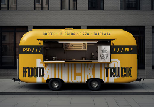 Food Truck Branding Mockup for Food and Beverage Branding and Packaging Design