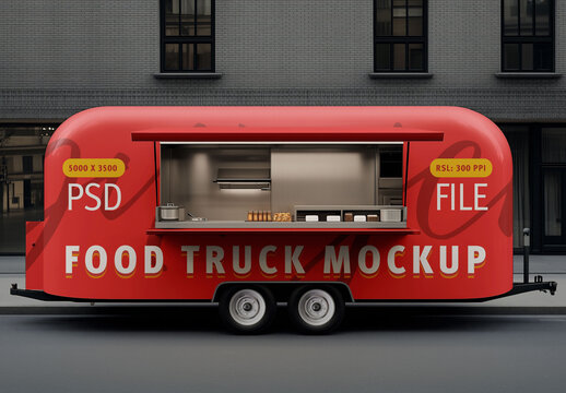 Food Truck Branding Mockup for Vehicle Branding and Fleet Design