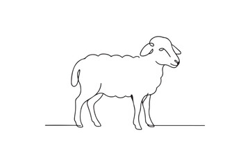 Obraz premium Lamb of God continuous one line drawing minimalism design