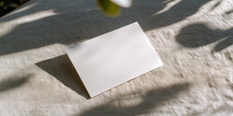 Blank card on linen