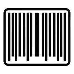 Black and white barcode icon retail product identification symbol