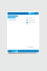 Elegant blue and white corporate letterhead banner