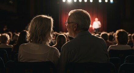 Couple enjoying a show at theatre