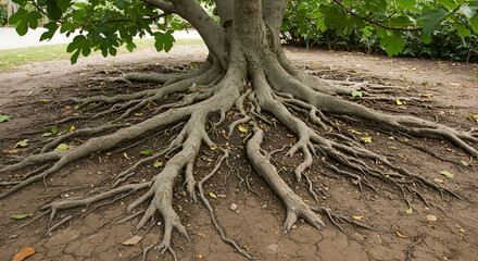 Fototapeta premium Fig Tree Roots Affected by Poor Water Management