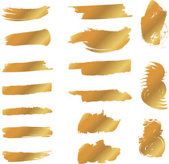 Obraz premium 金色のブラシストロークセット 