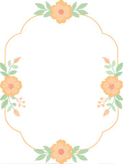 Peach Floral Frame with Blank Center