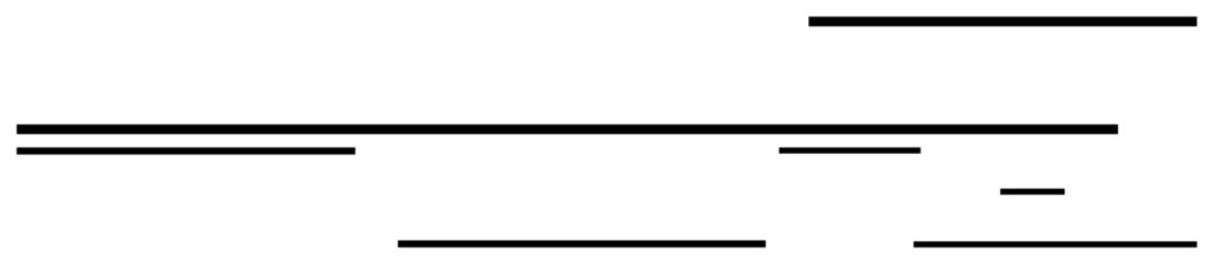 Geometric black horizontal lines of different lengths and thicknesses. Ideal for design, composition, alignment, structure, minimalism, balance, and clean aesthetic. Flat simple metaphor