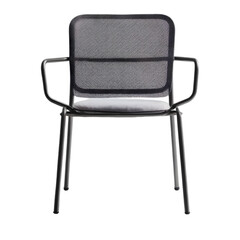Modern outdoor chair with minimalist design, placed against a neutral background for stylish decor