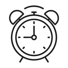 Classic alarm clock line art icon time management wake up