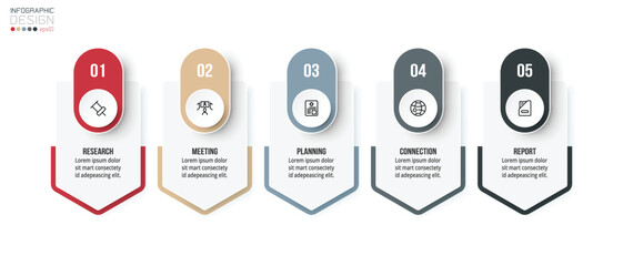 Infographic template business concept with step.

