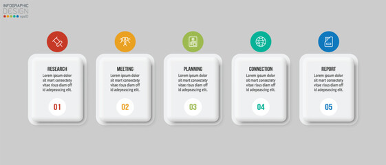 Infographic template business concept with step.
