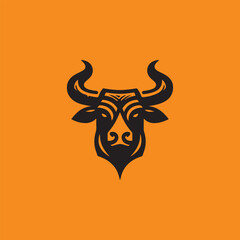 bull face for logo design vector