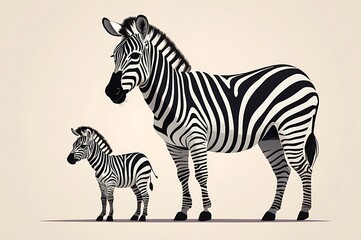 Fototapeta premium Mother and baby zebra