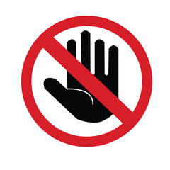 Prohibition Sign: The graphic starkly communicates a clear message of restriction, offering an effective visual command within a simplified design.