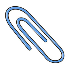 Obraz premium Blue Office Paper Clip Cartoon Illustration