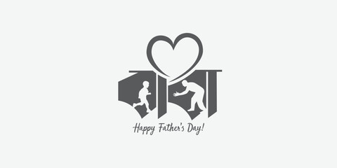 Father's Day Bangla logo mnemonic typo love between son and dad Social Media Creative concept idea post web banner poster template greetings card art design 