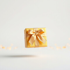 A beautiful golden gift box design with a white background color.