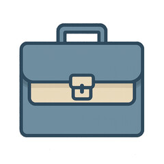 Briefcase Flat Vector Icon – Minimal Business Bag Illustration