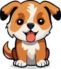 cute brown dog vector illustration