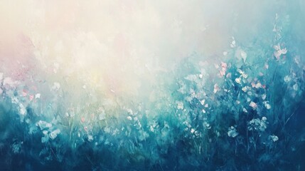 Soft pastel field of flowers